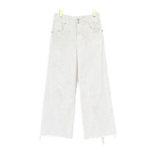 Habitual Emmette High Rise Wide Leg Cotton White Frayed Denim Basic Cute Jeans